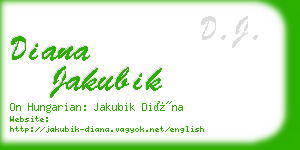 diana jakubik business card